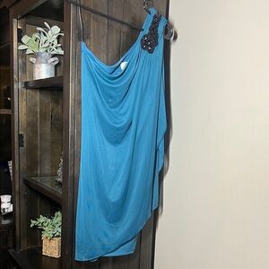 Sweet Storm Blue One Shoulder Dress